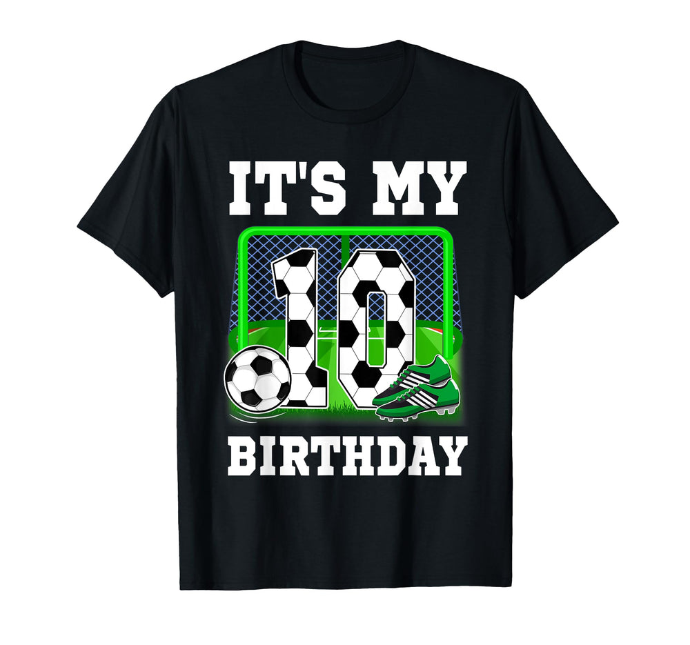 Its My 10Th Birthday Soccer Theme 10 T-Shirt - Aesthetic Graphic Unisex