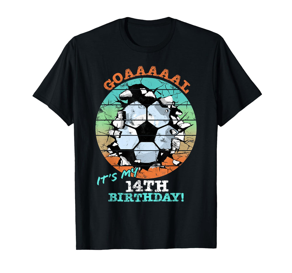 Soccer Birthday Party 14 Year Old T-Shirt - Aesthetic Graphic Men Women