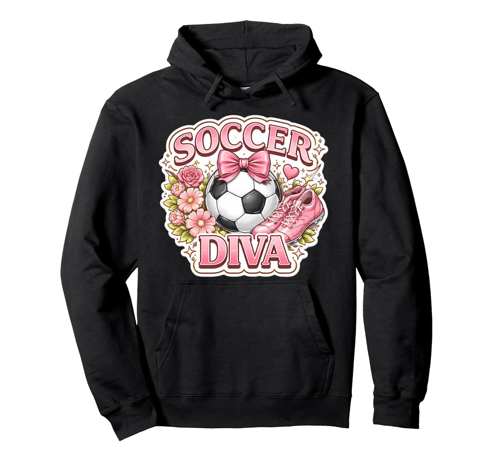 Soccer Diva Player Lover Coach Fan Hoodie - Casual Everyday Wear Unisex