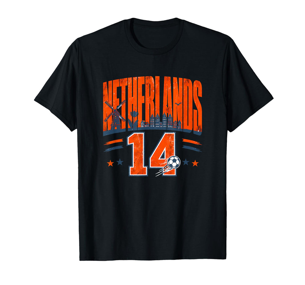 Netherlands Football 14 Soccer Lovers T-Shirt - Novelty Apparel for Adults