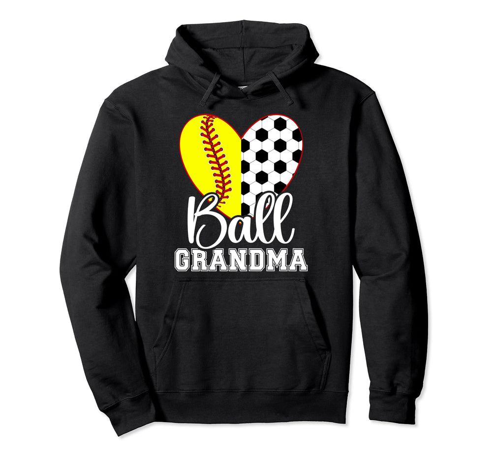 Ball Grandma Heart Soccer Softball Hoodie - Custom Art Print for Adults