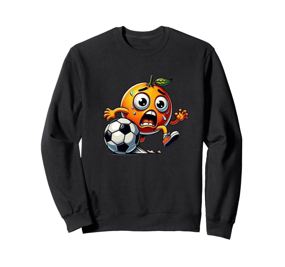 Anxious Orange Running Soccer Ball Sweatshirt - Custom Art Print Unisex