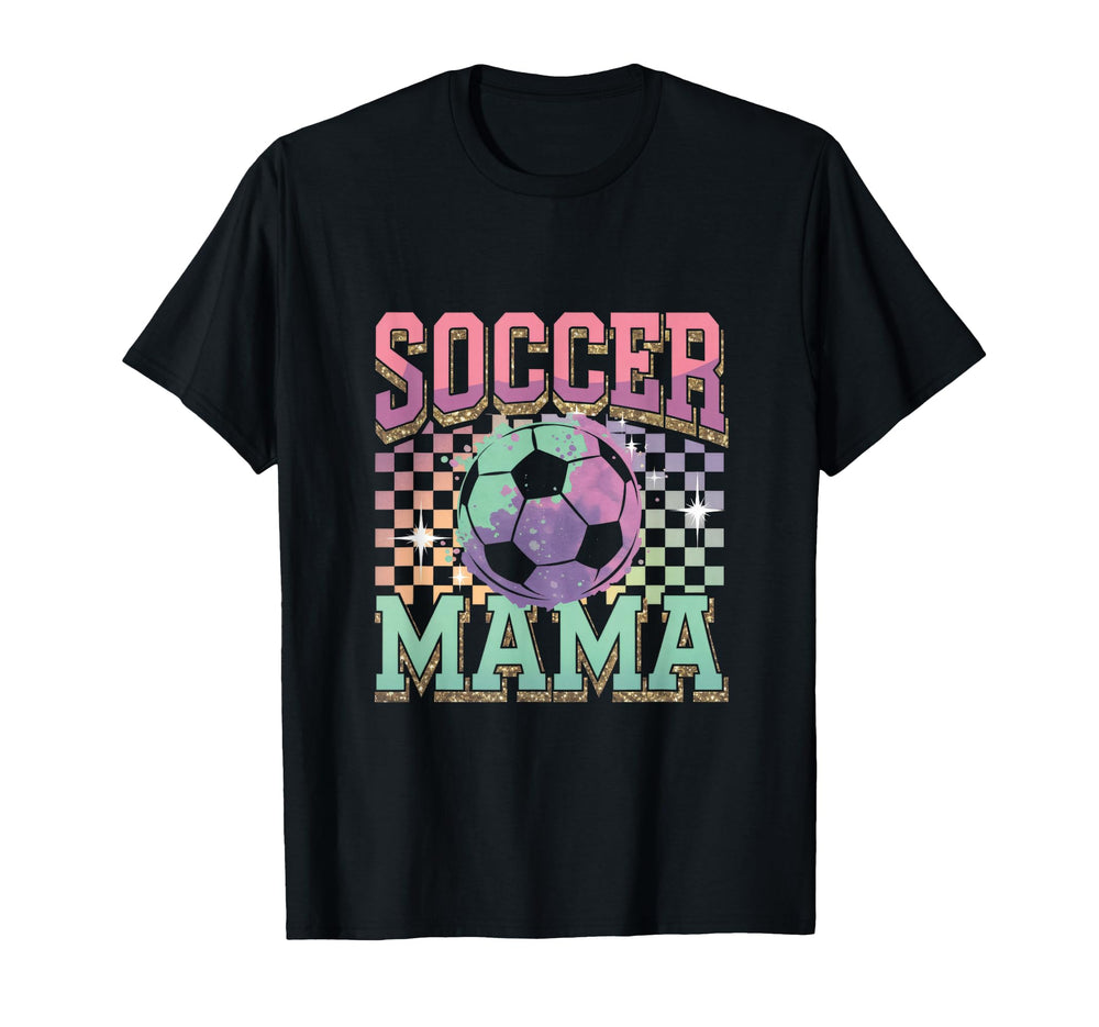 Soccer Mama Soccer Fan Checkered Pattern T-Shirt - Trendy Graphic Men Women