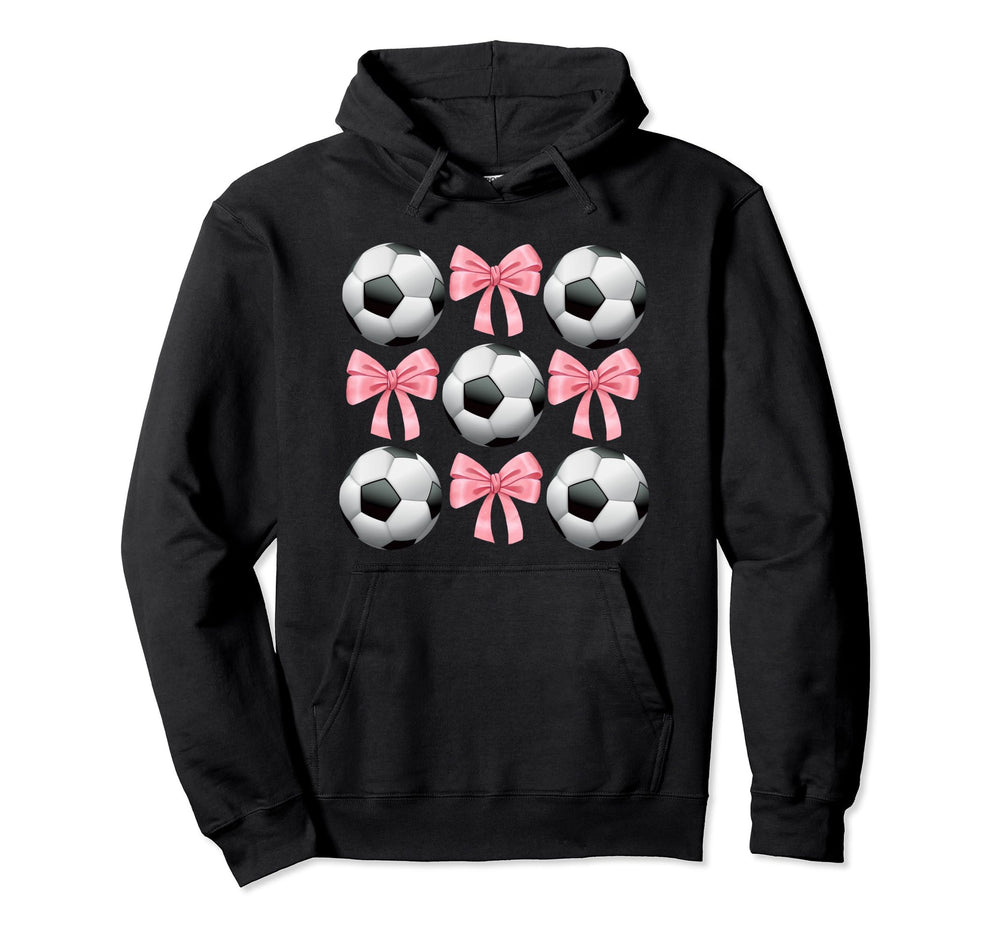 Soccer And Bows Coquette Soccer Mom Hoodie - Streetwear Style Unisex