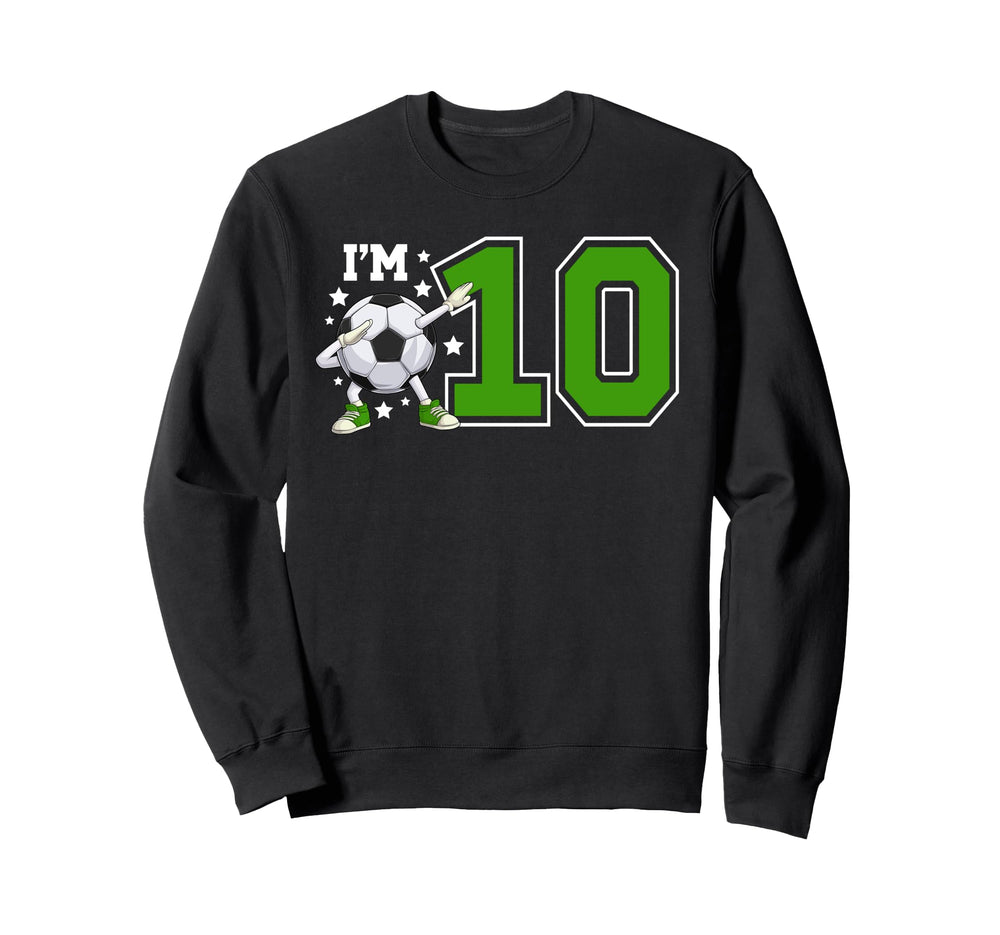 10Th Soccer Birthday Party Ten Year Sweatshirt - Trendy Graphic for Adults