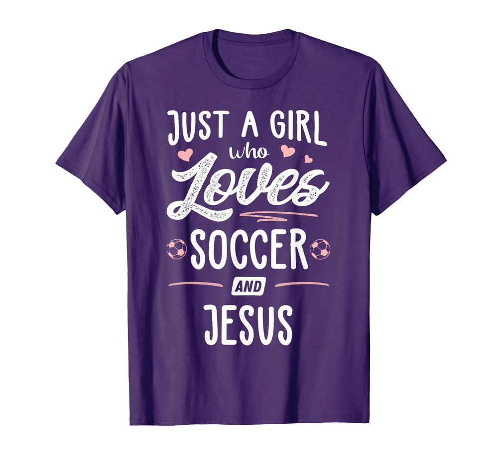 Just Who Loves Soccer And Jesus Gift T-Shirt - Custom Art Print Men Women