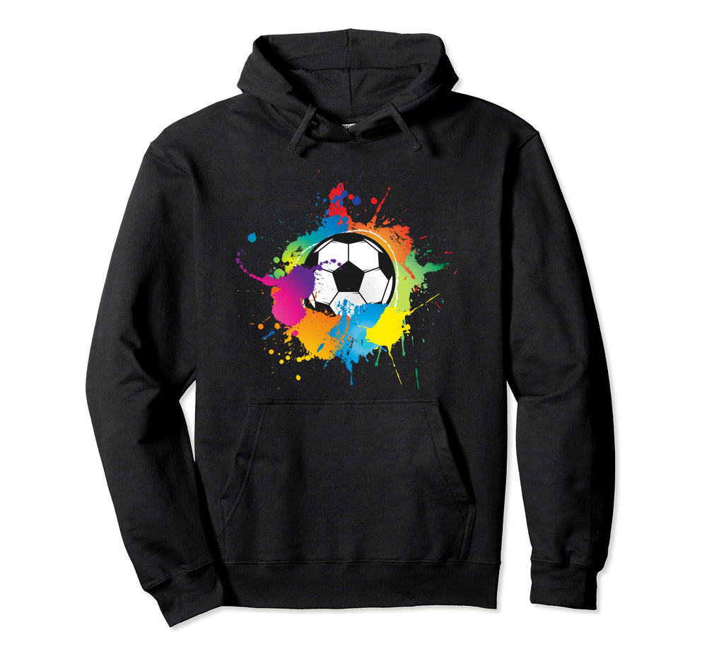 Soccer Ball Player Gift Funny Colorful Hoodie - Minimalist Print Men Women