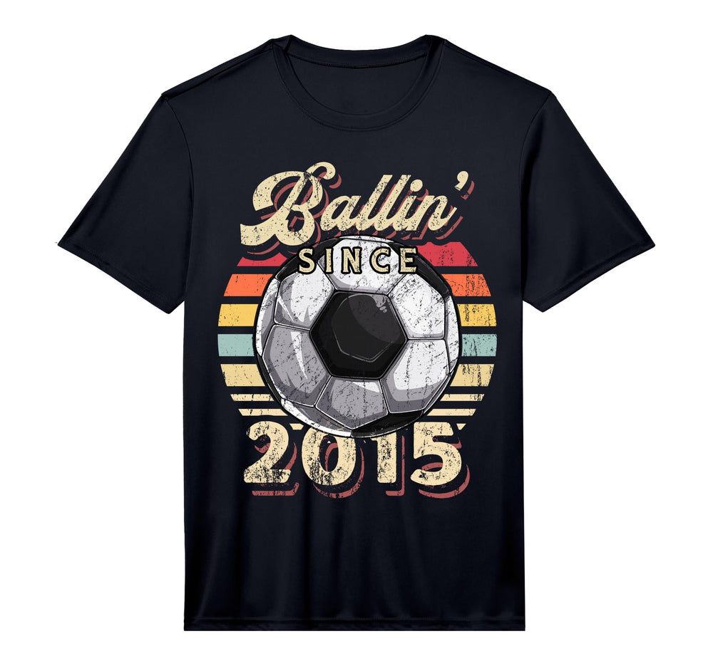 Ballin Since 2015 7Th Soccer Birthday T-Shirt - Unique Graphic for Adults