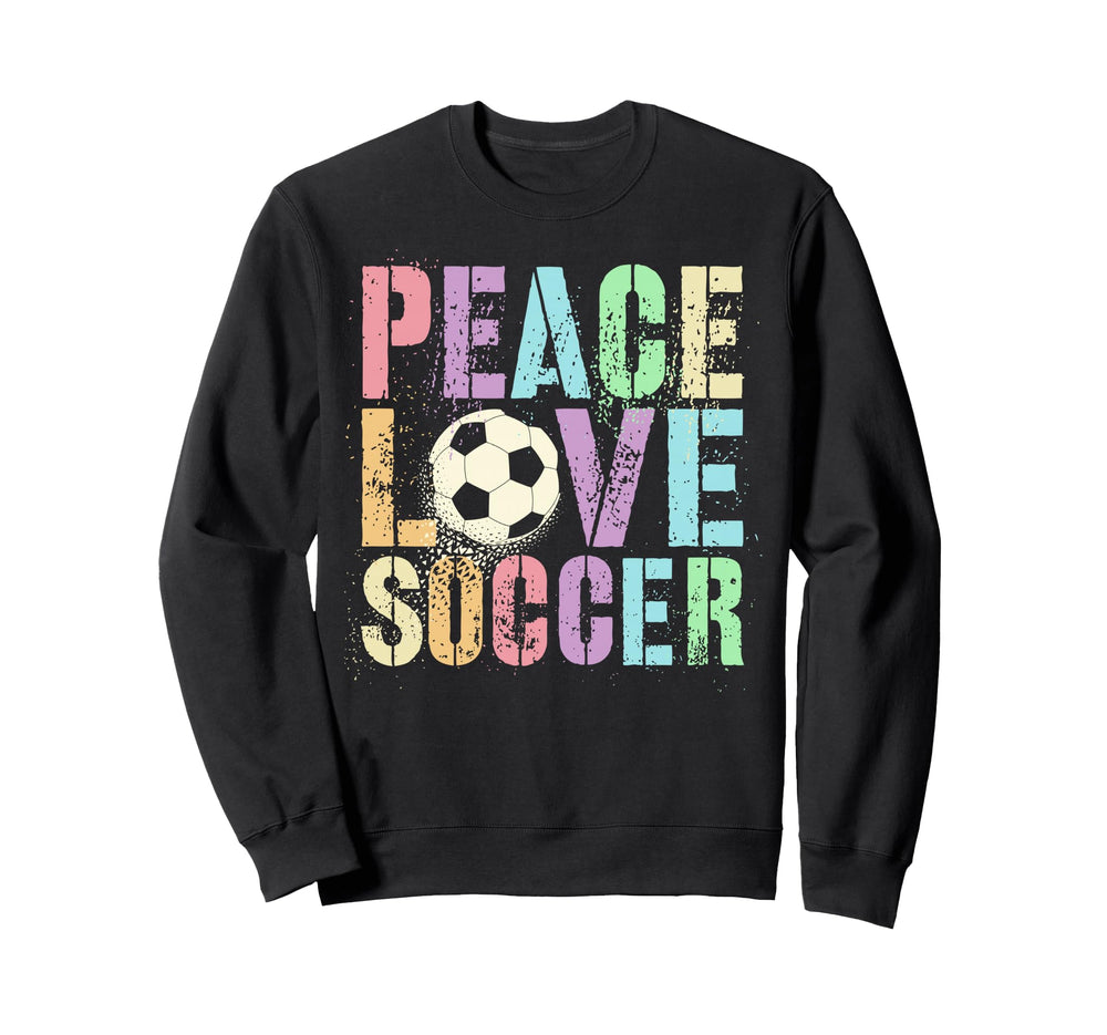 Sassy Peace Love Soccer Score Sweatshirt - Minimalist Print for Adults