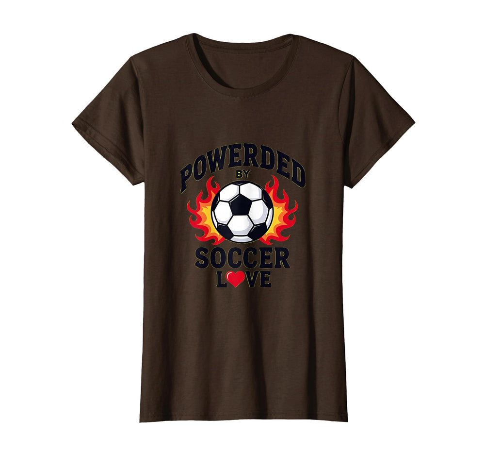 Powered Soccer Love Mom T-Shirt - Casual Everyday Wear Men Women
