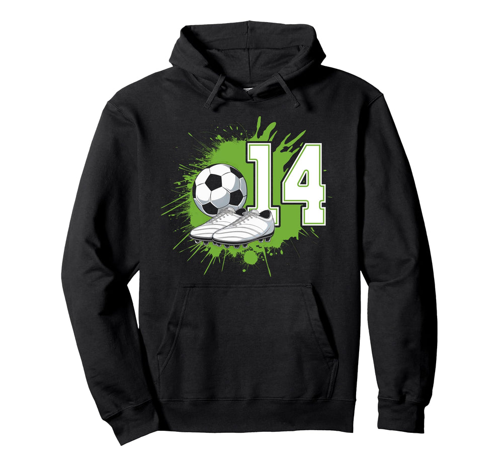 14 Soccer Birthday Gift Soccer Fan Hoodie - Graphic Print for Adults