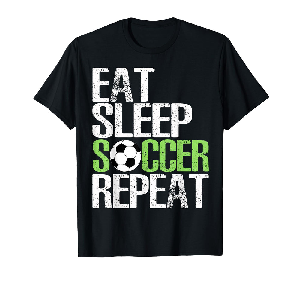 Eat Sleep Soccer Repeat Sport Player T-Shirt - Graphic Print for Adults