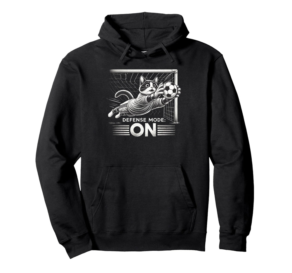 Defense Mode Soccer Goalie Athletic Hoodie - Minimalist Print for Adults
