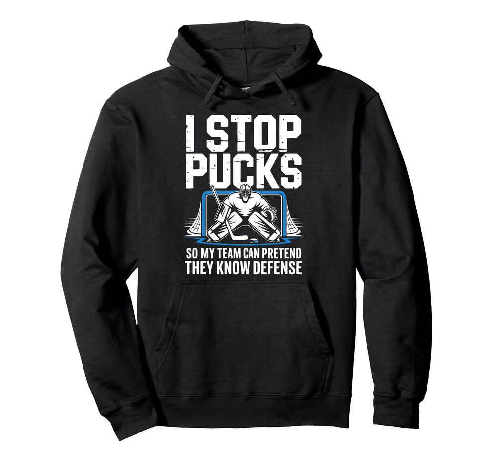 Funny Ice Hockey Goalkeeper Defense Hoodie - Custom Art Print Men Women