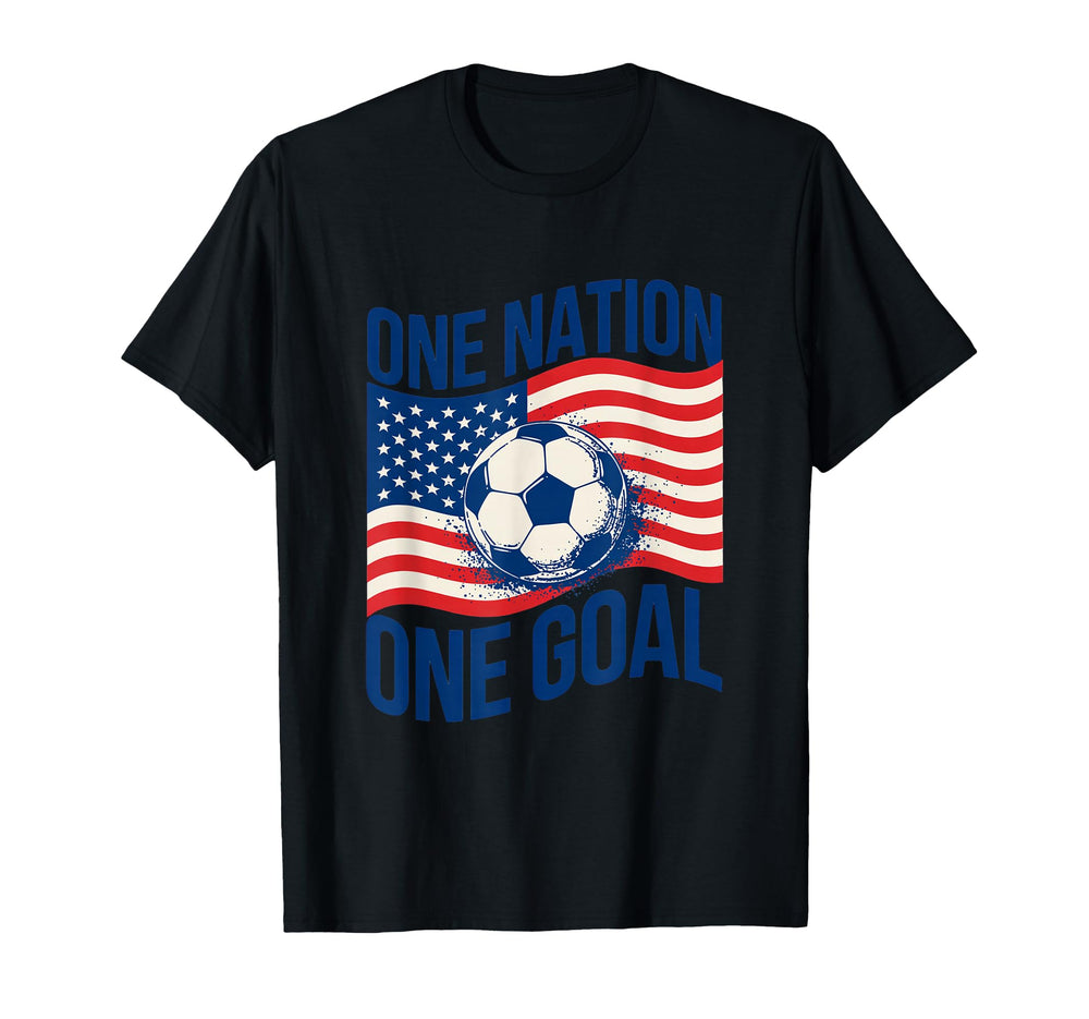 One Nation One Goal Soccer Patriotic T-Shirt - Custom Art Print for Adults
