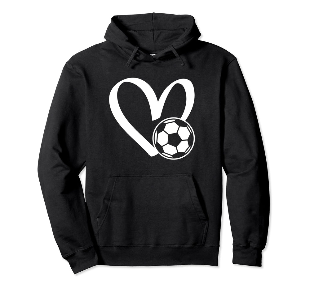 Soccer Ball Heart Hoodie - Custom Art Print Men Women