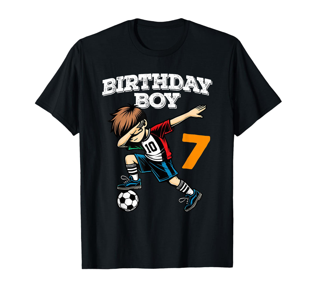 Funny Dabbing 7Th Birthday Soccer 7 T-Shirt - Streetwear Style Men Women