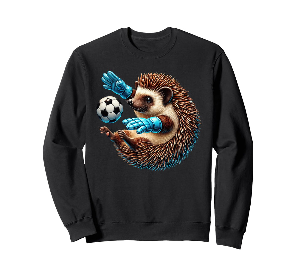 Hedgehog Soccer Goalie Animal Player Sweatshirt - Fun Novelty Design Unisex