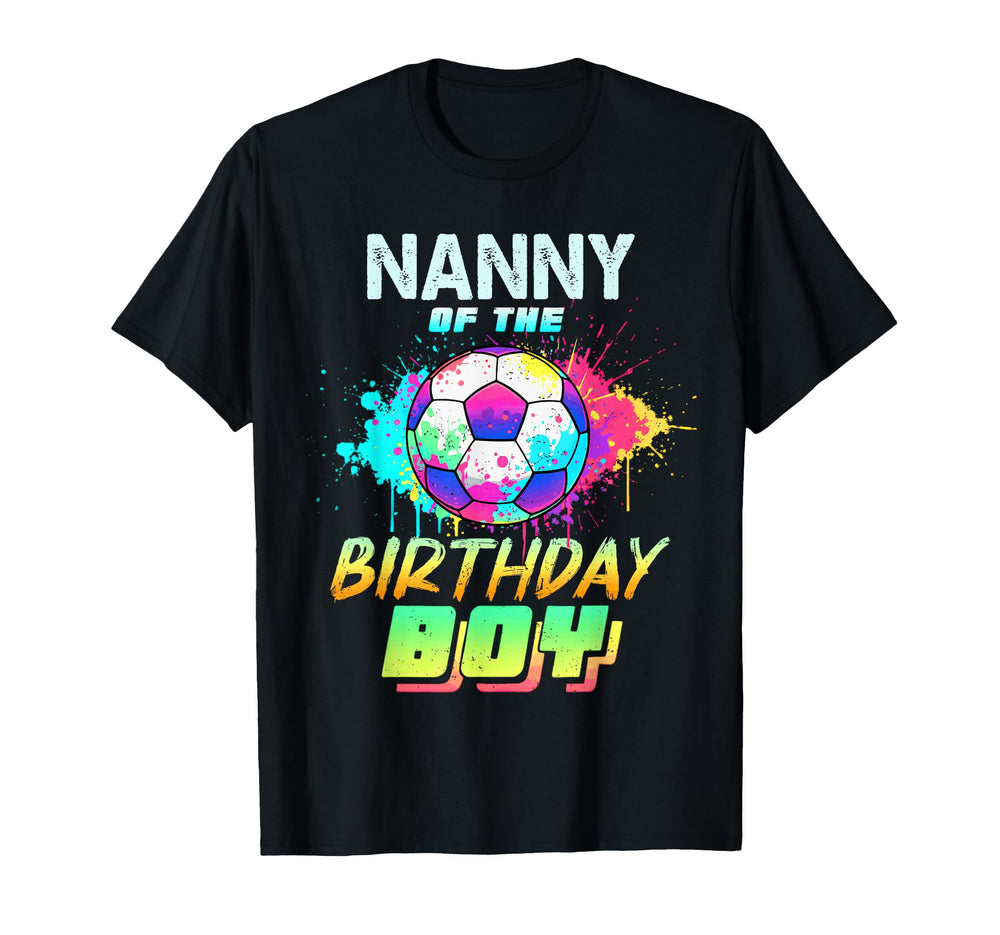 Nanny Birthday Soccer Ball Colorful T-Shirt - Minimalist Print Unisex