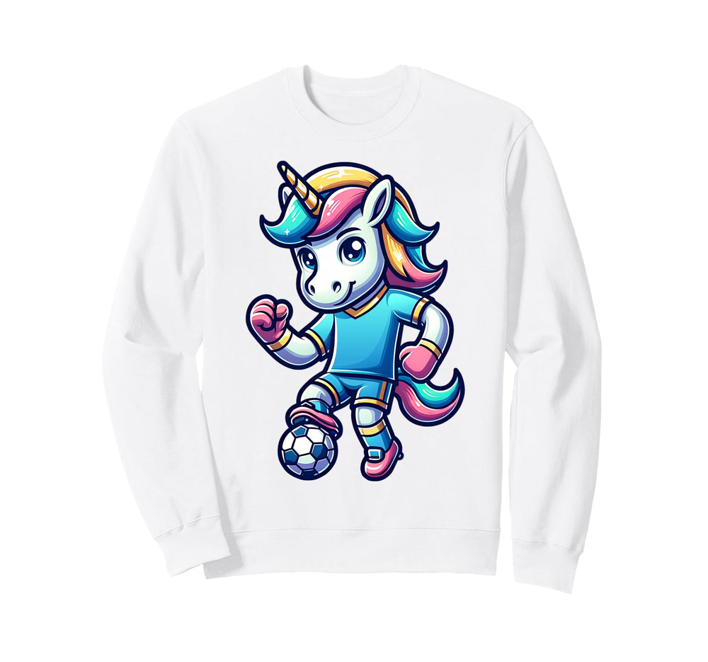 Footballer Unicorn Fans Soccer Sweatshirt - Custom Art Print for Adults