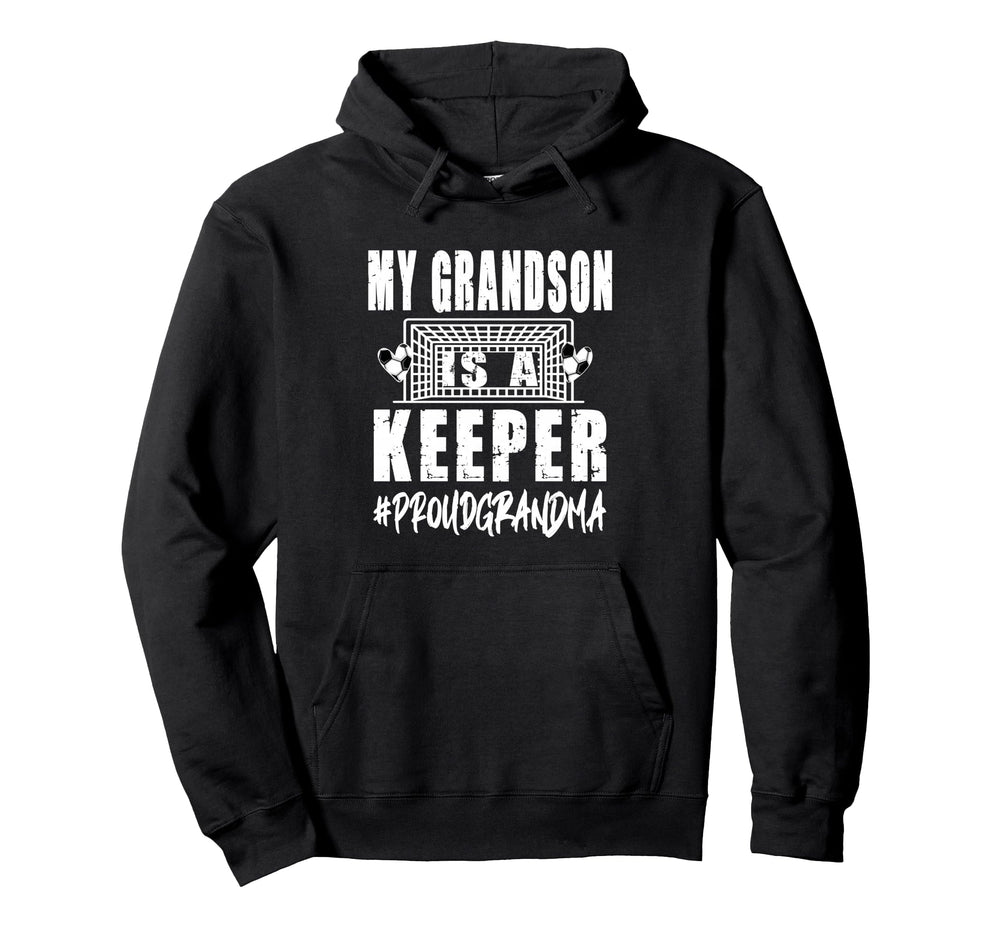 My Grandson Is Keeper Soccer Hoodie - Minimalist Print for Adults