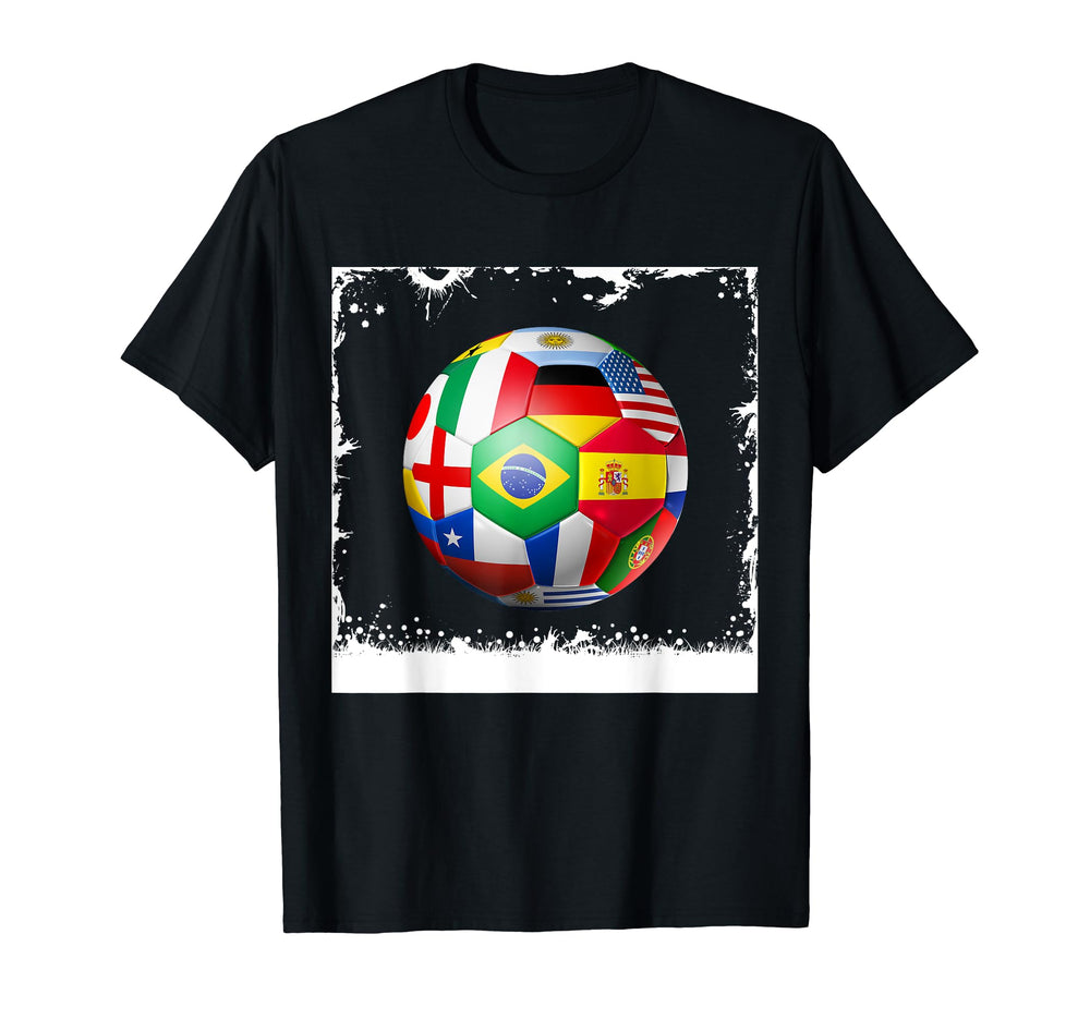 Soccer Ball National Flag Soccer T-Shirt - Casual Everyday Wear for Adults