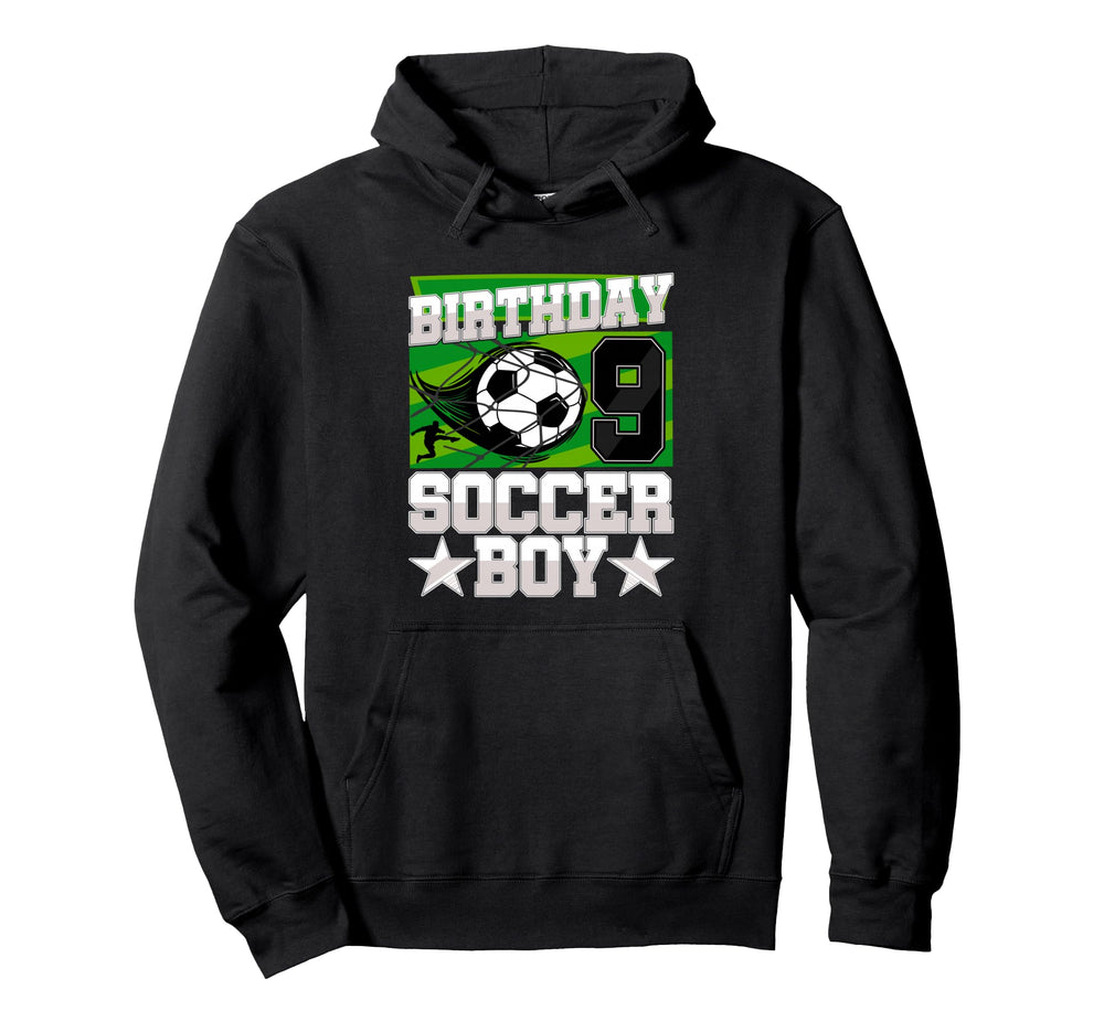 Soccer Birthday Party 9Th Birthday 9 Hoodie - Aesthetic Graphic Unisex
