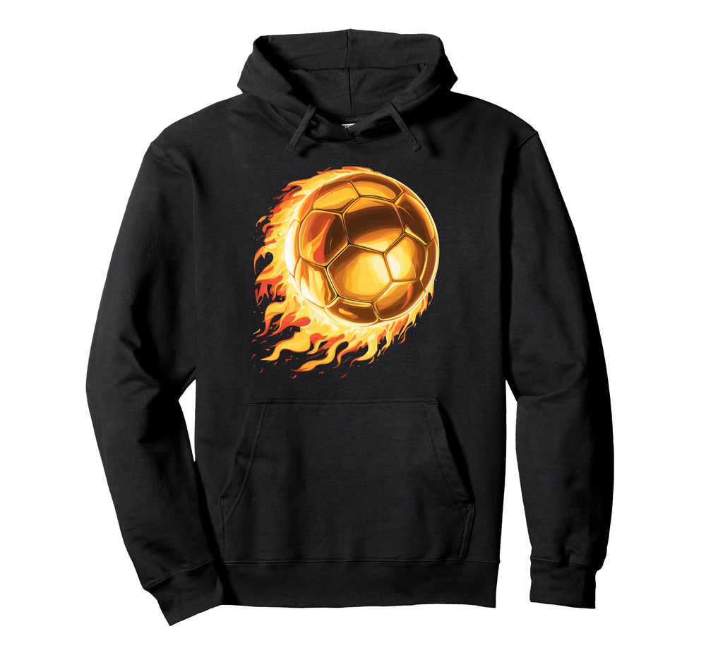 Soccer Football Ball Fire Soccer Hoodie - Casual Everyday Wear for Adults