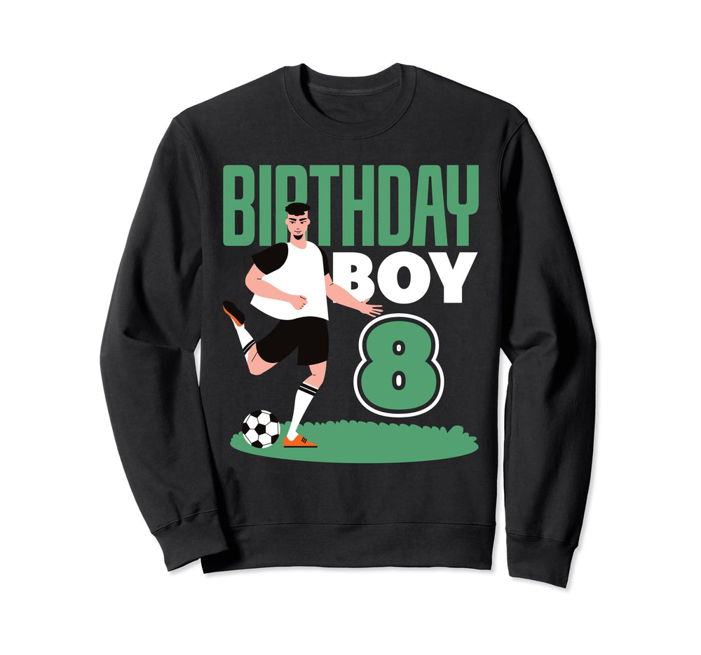 8Th Birthday 8 Years Soccer Football Sweatshirt - Unique Graphic Unisex