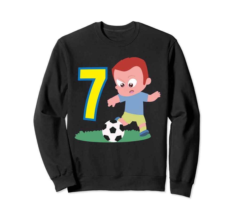 7Th Birthday 7 Years Soccer Sweatshirt - Fun Novelty Design for Adults