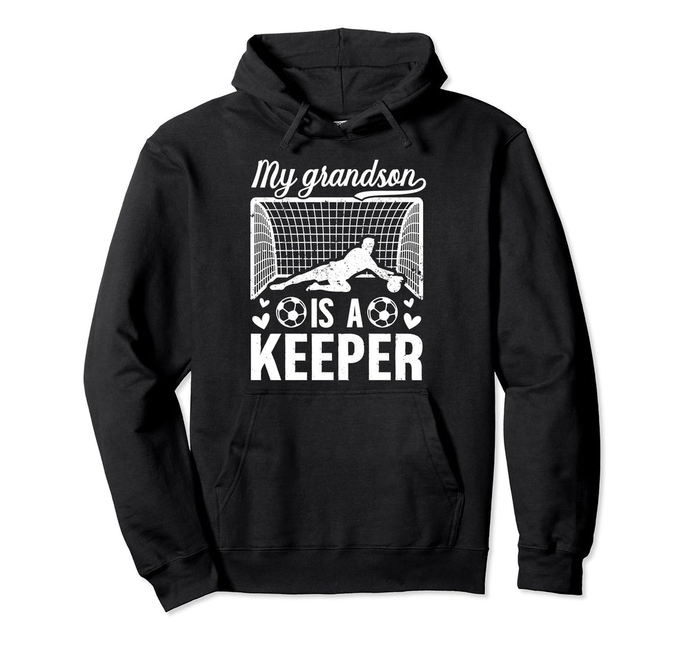 My Grandson Soccer Keeper Grandma Soccer Hoodie - Graphic Print Unisex