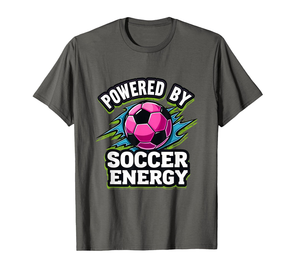 Powered Soccer Energy Sports T-Shirt - Graphic Print for Adults