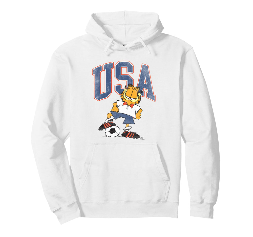 Garfield Soccer Usa Hoodie - Trendy Graphic for Adults