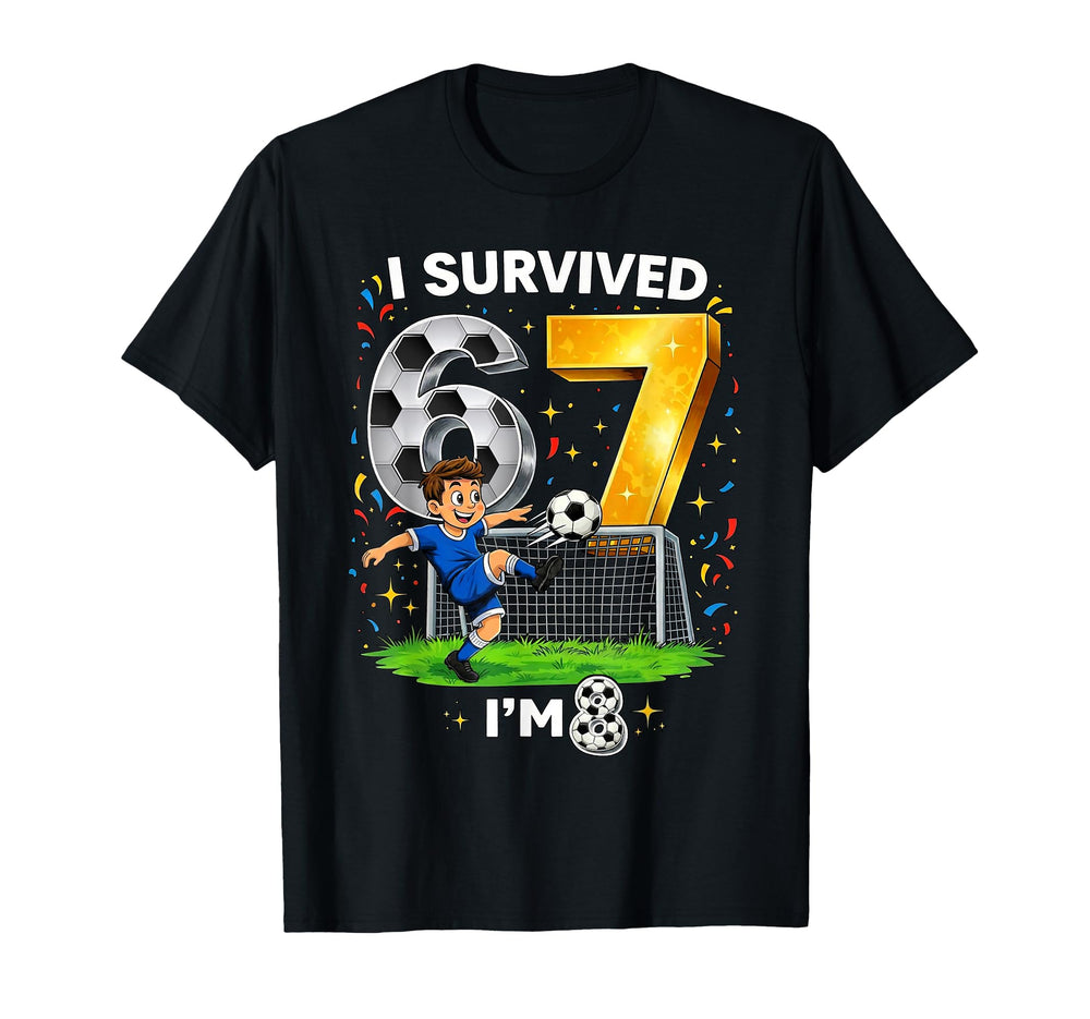 Soccer 8 Year Old 8Th Birthday Funny T-Shirt - Minimalist Print Men Women