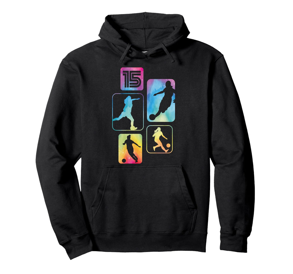 15Th Birthday Soccer Player Football 15 Hoodie - Streetwear Style Unisex