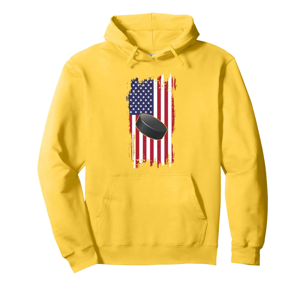 Patriotic Ice Hockey Snow Sports Hoodie - Casual Everyday Wear for Adults