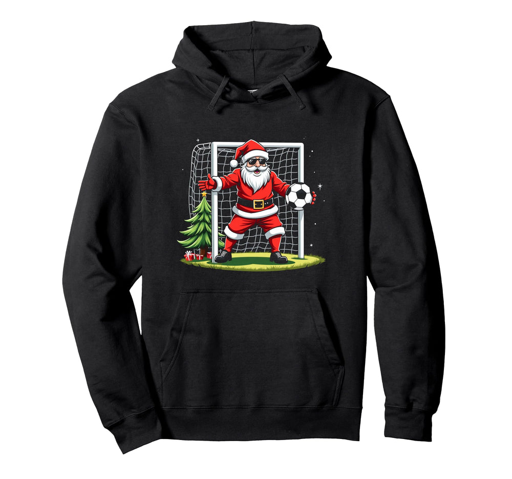 Santa Plays Soccer Soccer Player Hoodie - Casual Everyday Wear for Adults