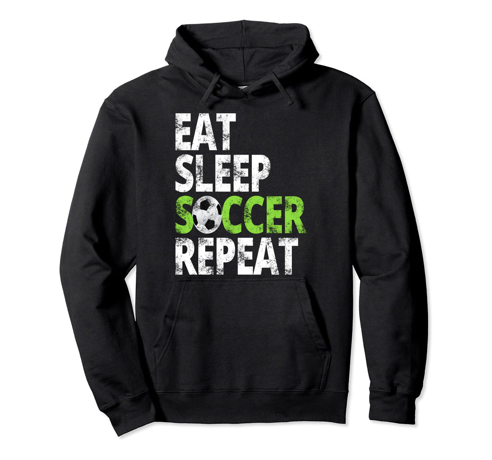 Eat Sleep Soccer Repeat Sport Player Gift Hoodie - Minimalist Print Unisex