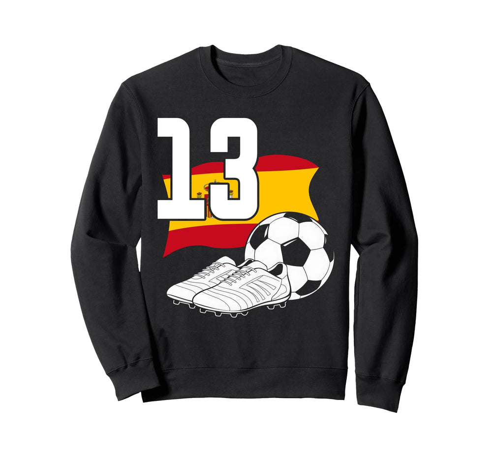 13 Soccer Birthday Gift Soccer Fan Sweatshirt - Novelty Apparel Unisex