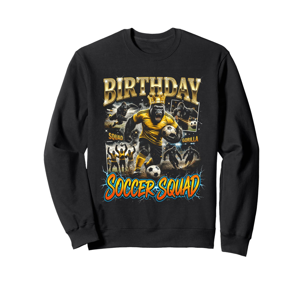 Gorilla Soccer Squad Player Birthday Sweatshirt - Aesthetic Graphic Unisex