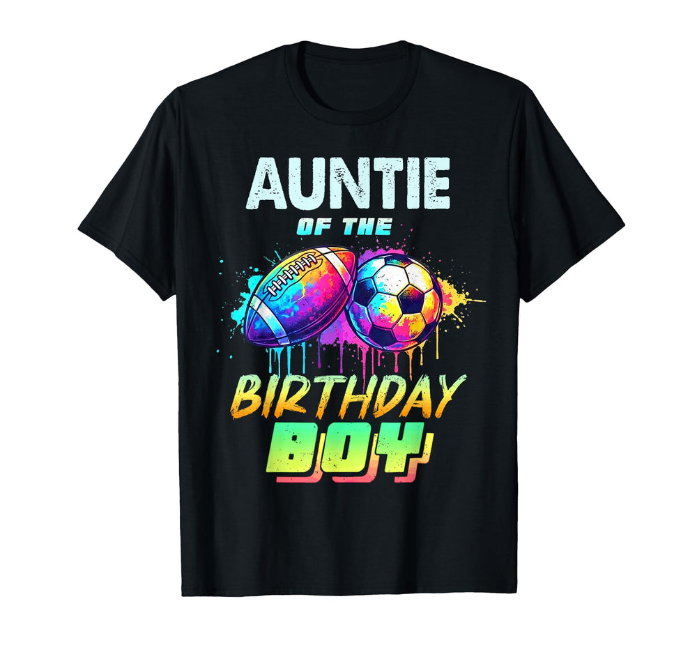 Auntie Birthday Football Soccer T-Shirt - Aesthetic Graphic for Adults