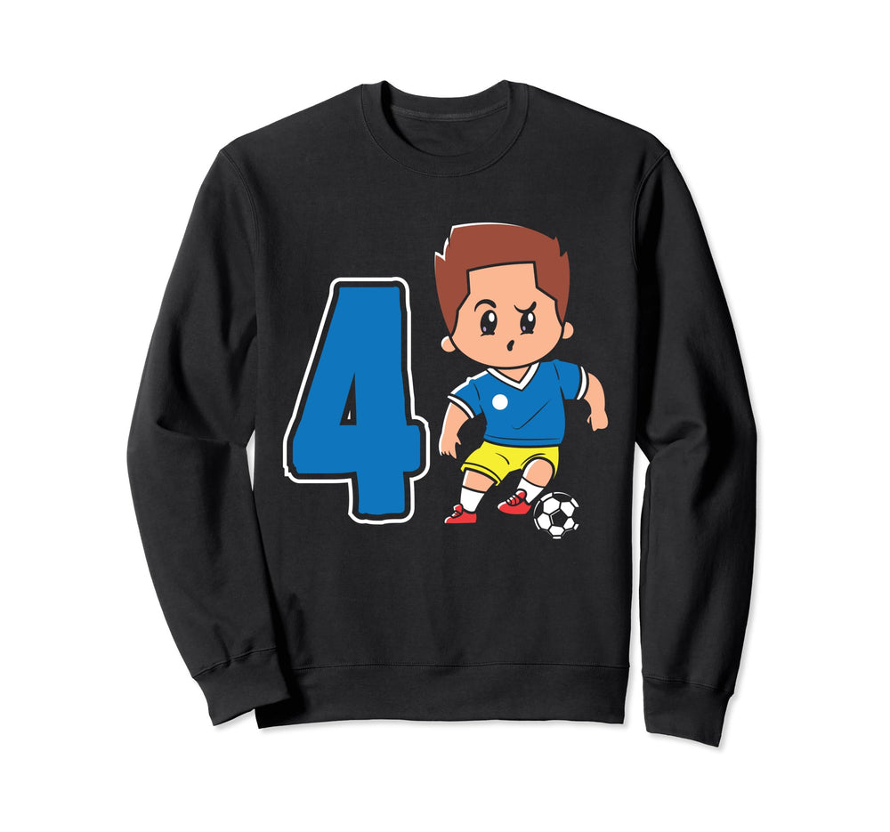 4Th Birthday 4 Years Soccer Sweatshirt - Casual Everyday Wear Men Women
