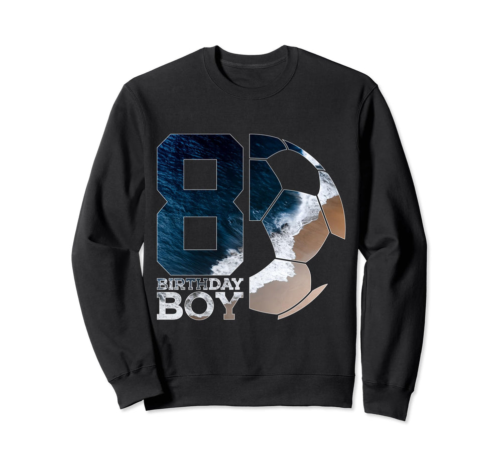 8 Birthday Soccer 8Th Birthday Sweatshirt - Aesthetic Graphic Unisex