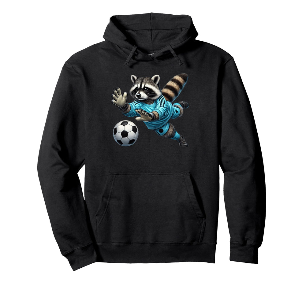 Raccoon Soccer Goalie Diving Save Hoodie - Streetwear Style Unisex