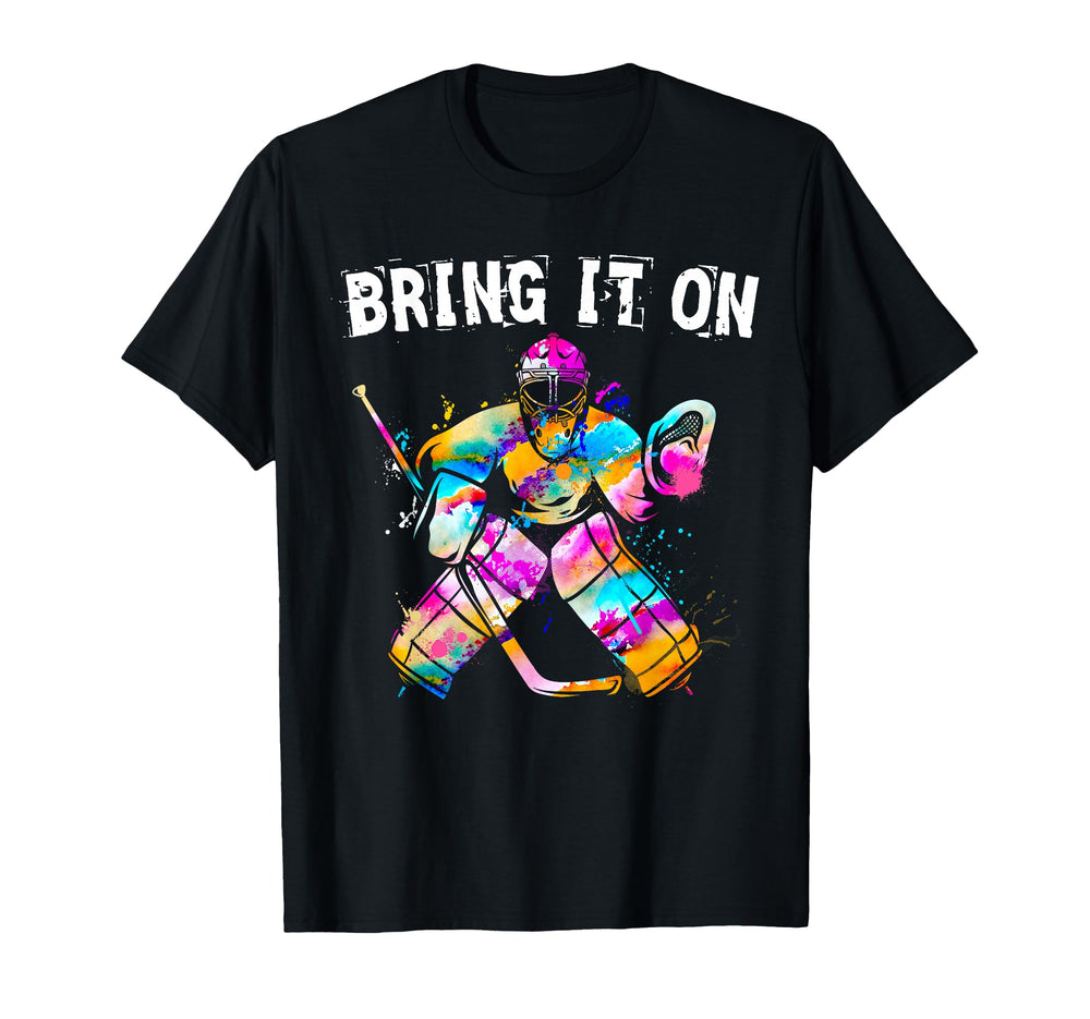 Ice Hockey Player Goalkeeper Ice T-Shirt - Custom Art Print for Adults