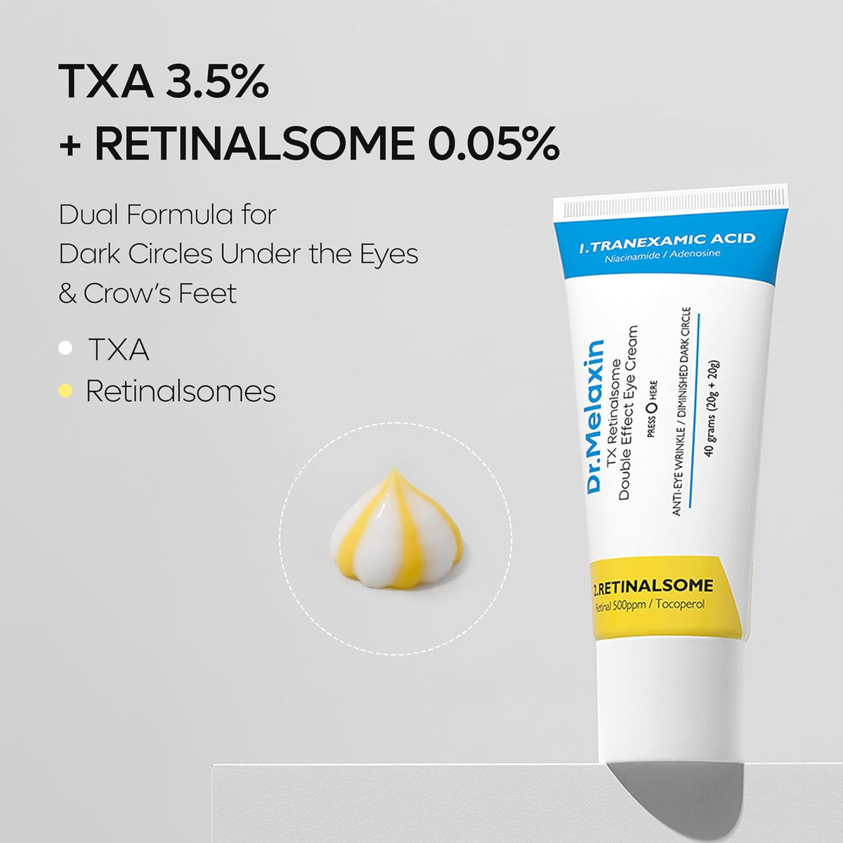 Dr. Melaxin TX Retinalsome Double Effect Eye Cream - Snipetell