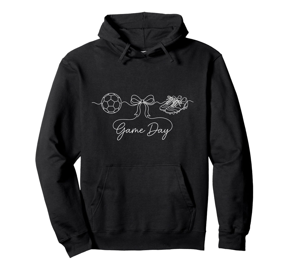 Game Day Soccer Mom Ball Bow Cleats Hoodie - Aesthetic Graphic Unisex