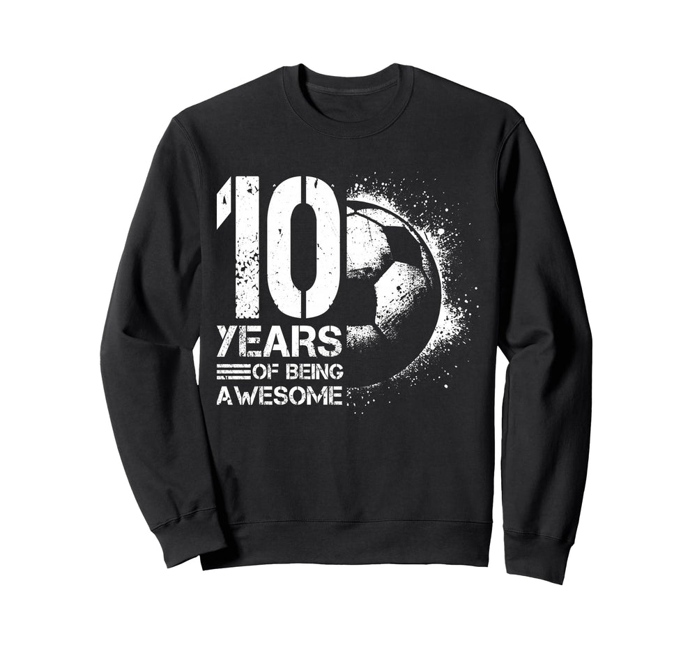 10Th Birthday Soccer Player Sweatshirt - Aesthetic Graphic Men Women