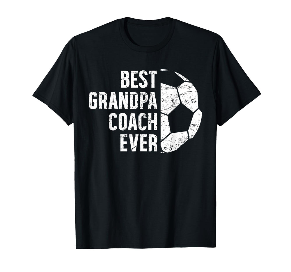 Best Grandpa Coach Soccer Grandpa T-Shirt - Casual Everyday Wear Men Women