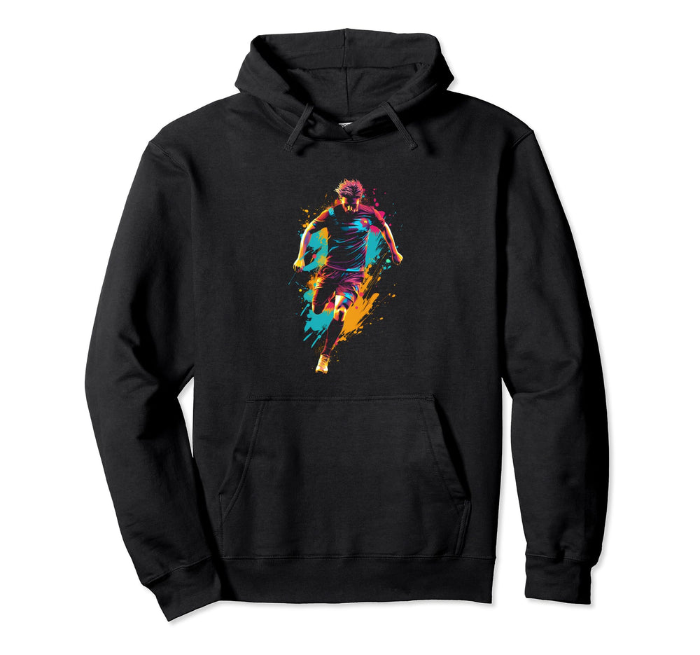 Soccer Colorful Player Goal Team Hoodie - Custom Art Print for Adults